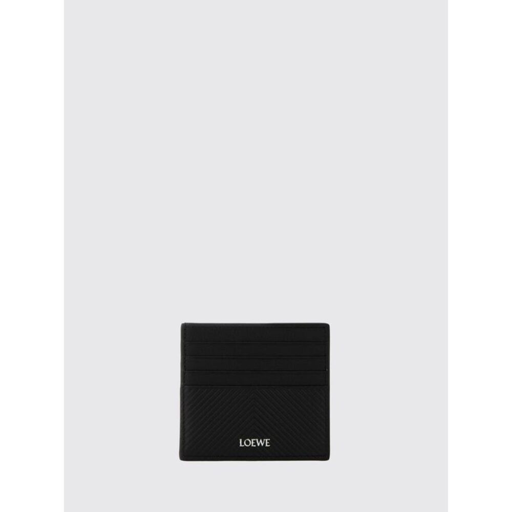 Loewe Men Leather Card Holder Loewe In Calfskin With A Chevron Pattern And Logo